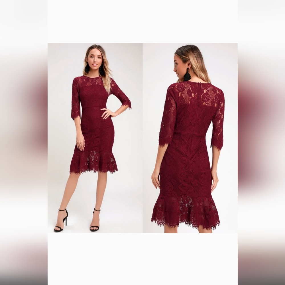 Lulu’s | Dance With Me Lace Midi Dress